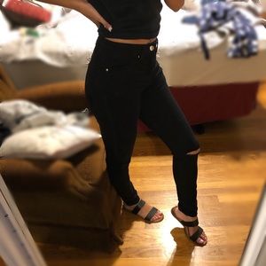 Black ripped jeans